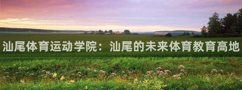 必发官网下载平台注册：汕尾体育运动学院：汕尾的未来体育教育高